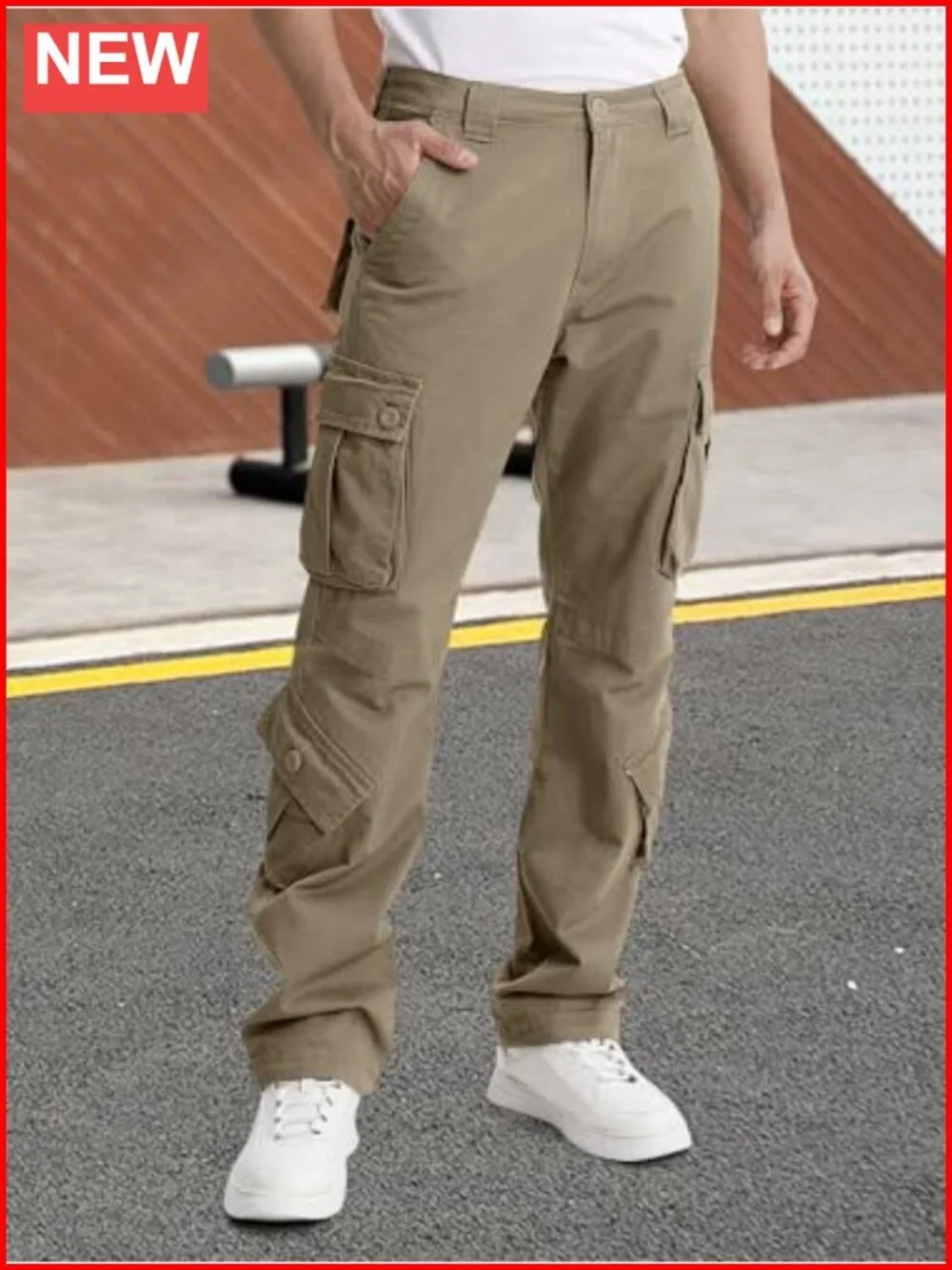Multi-Pocket Cargo Pants with Drawstring Waist for Outdoor Work